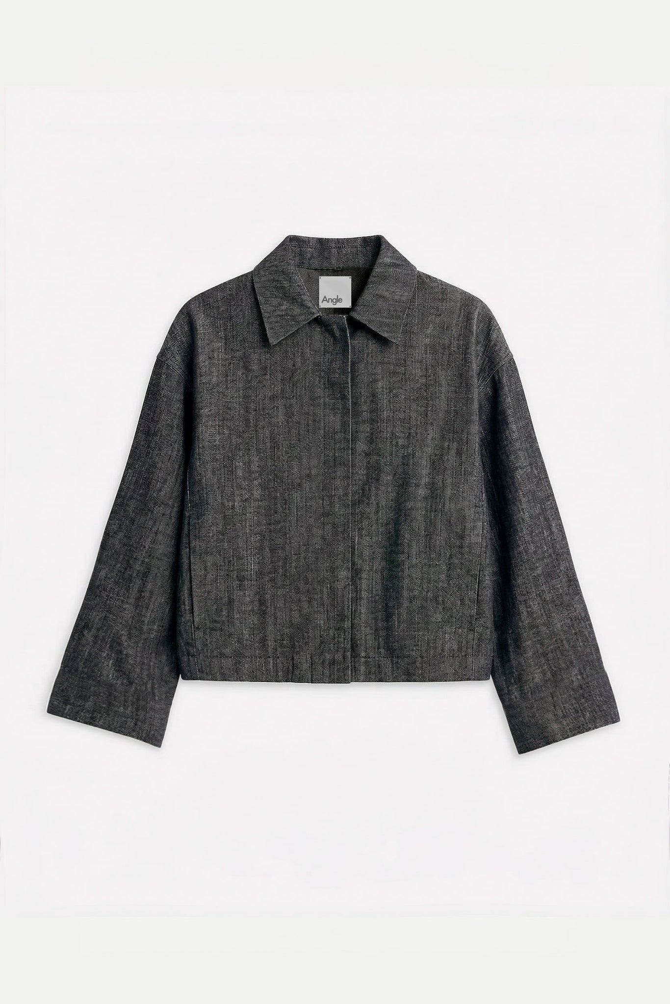 L.15041 - JEAN OVAL JACKET -Black – Angle Store