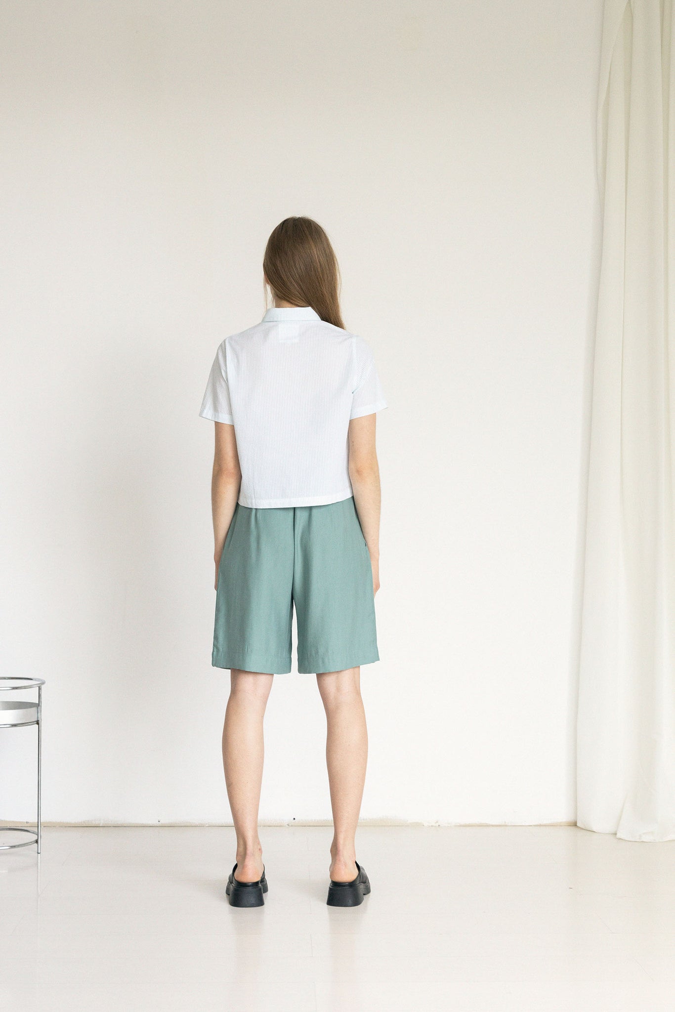 L.952 - SEERSUCKER MINI SHIRT- MINT STRIPE