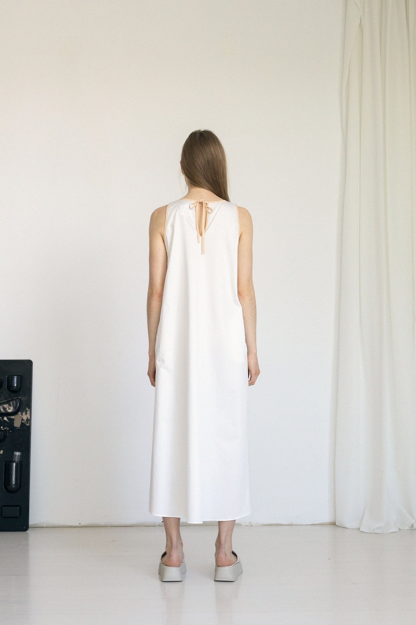 L.963 - BITONO DRESS - WHITE BEIGE