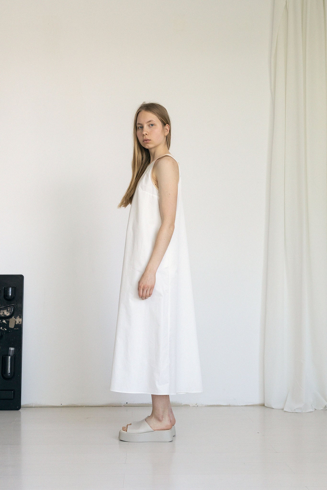 L.963 - BITONO DRESS - WHITE BEIGE
