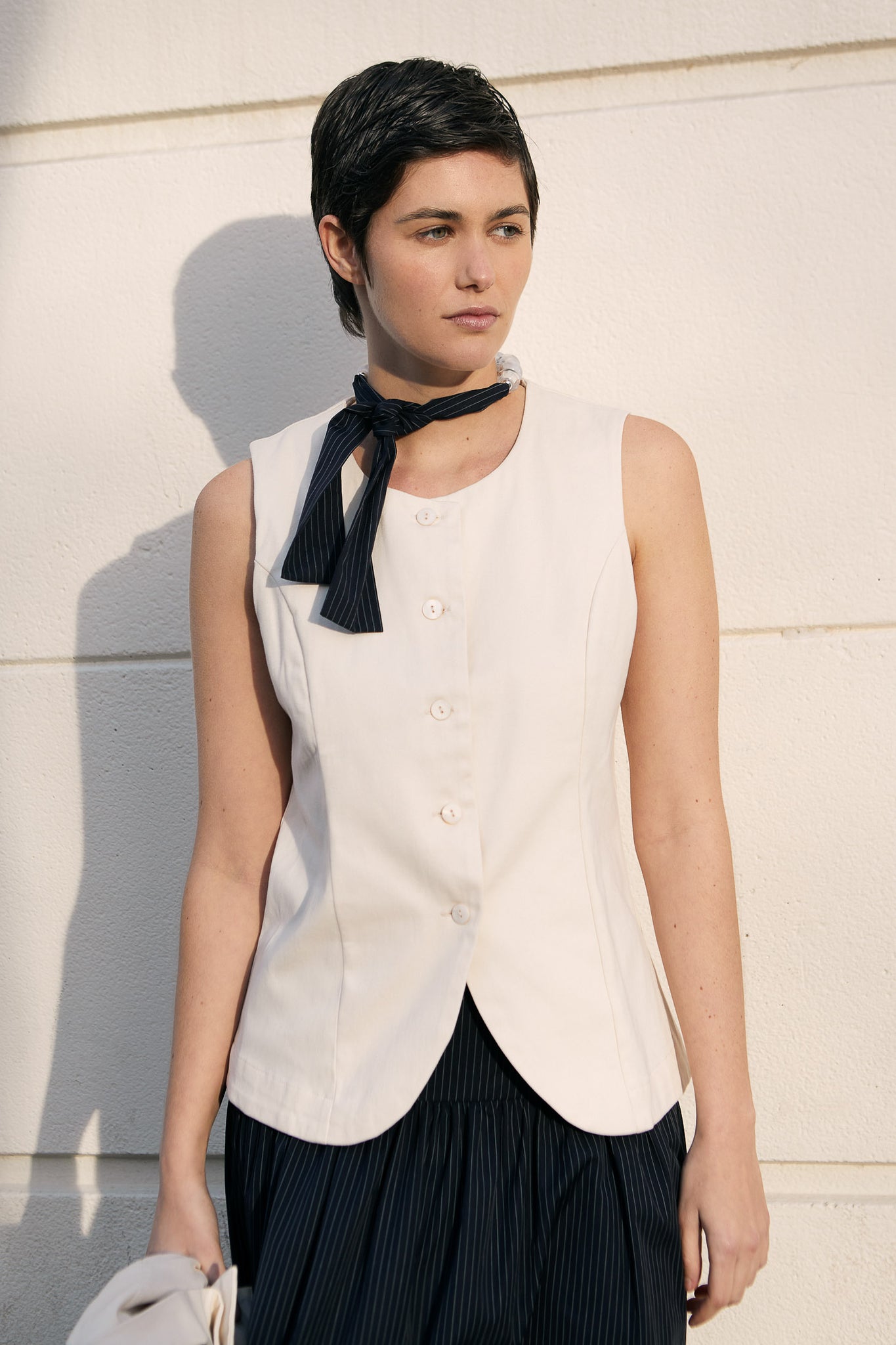 J.13001 - POPLIN NECKLACE - Blue Stripes