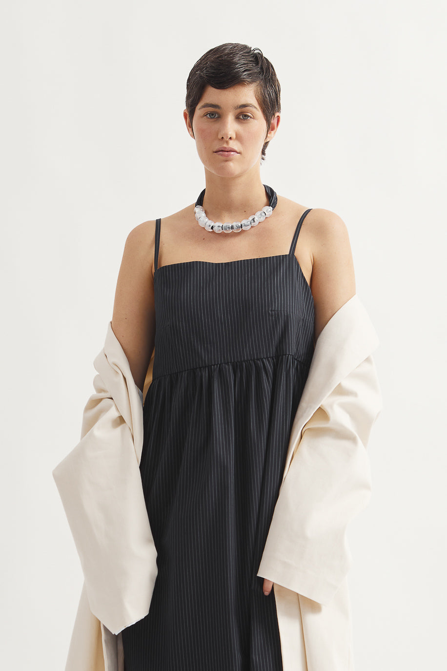 J.13001 - POPLIN NECKLACE - Blue Stripes