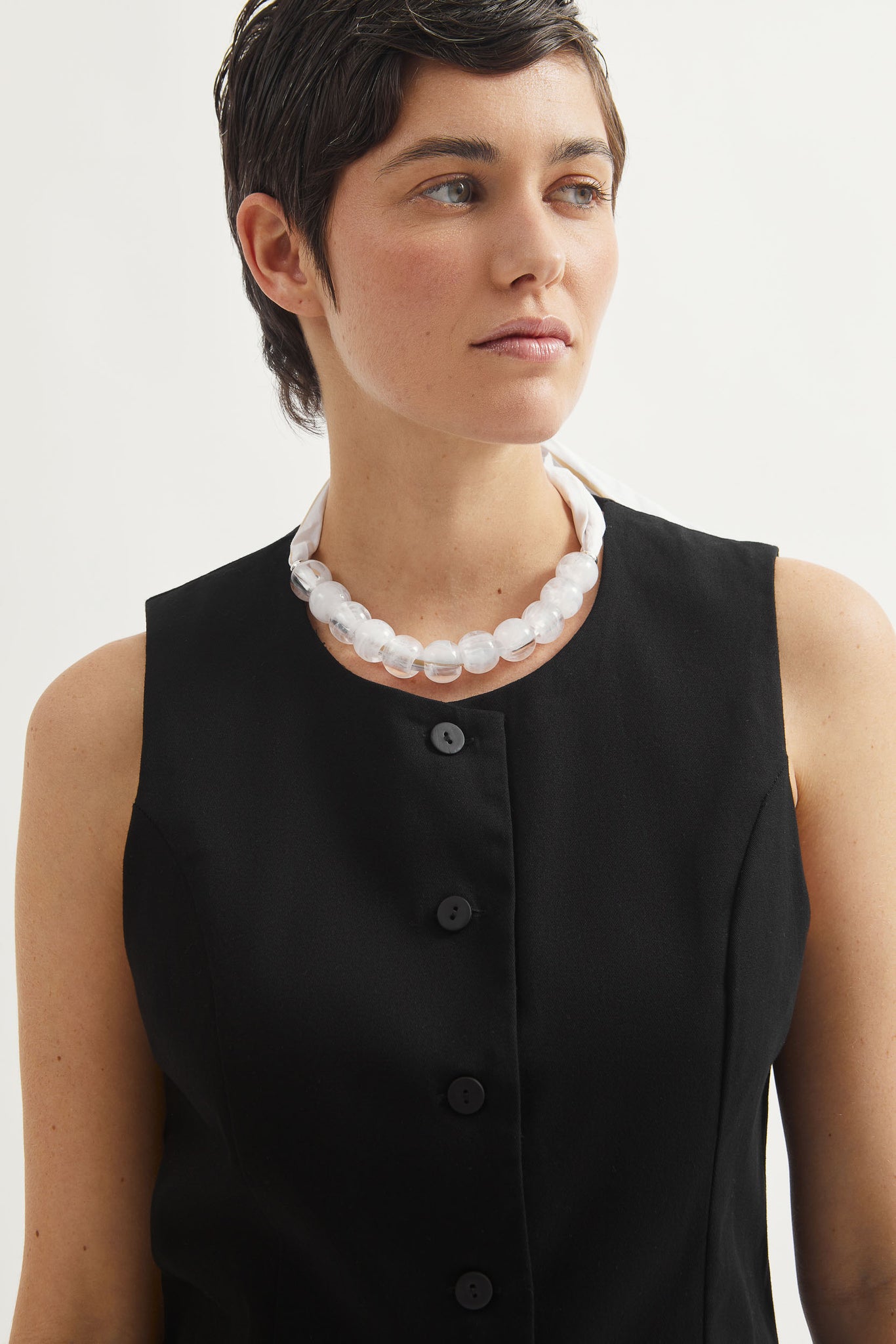 J.13001 - POPLIN NECKLACE - Yellow Stripes