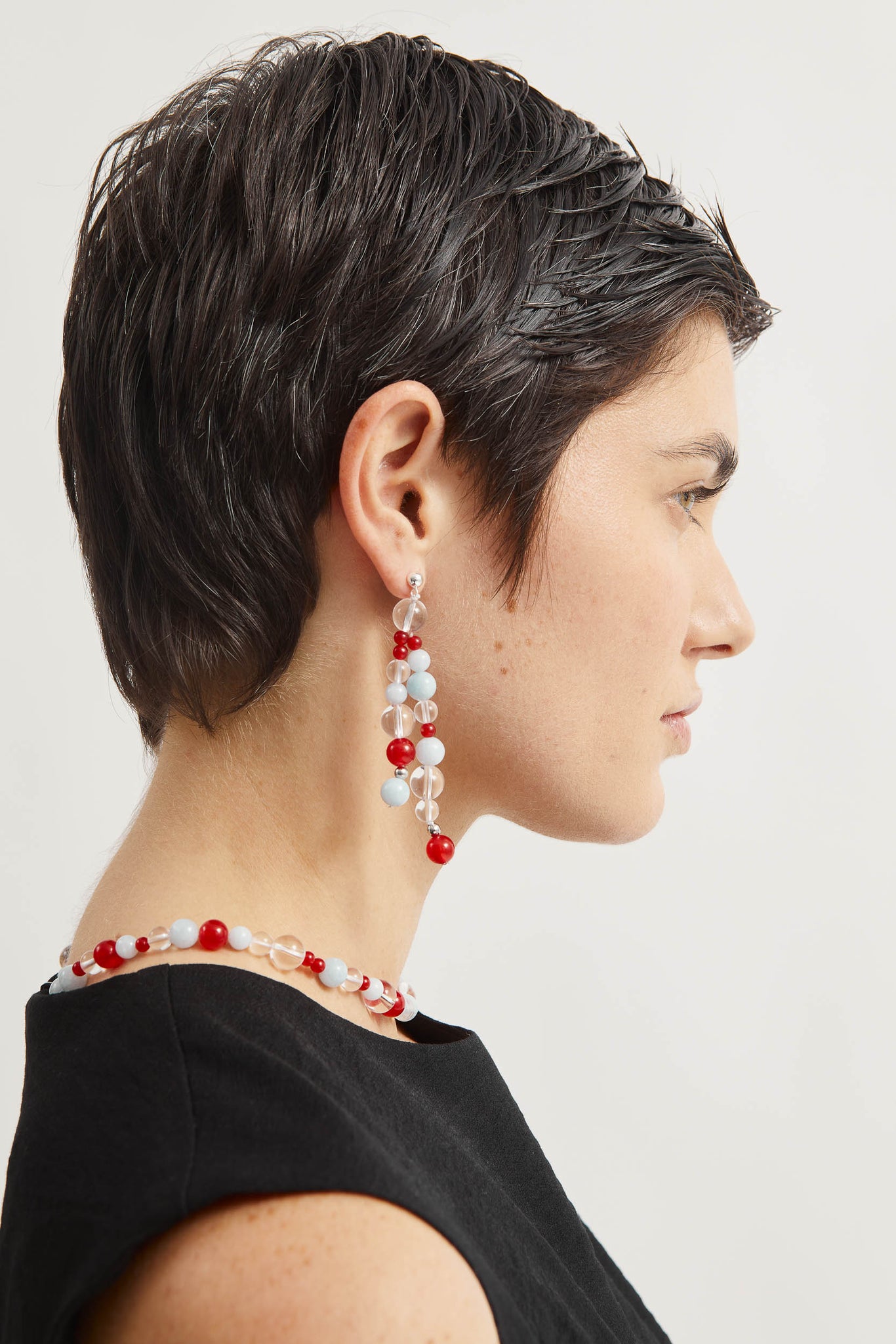 J.13003 - RANDOM EARRING - Blue & Red