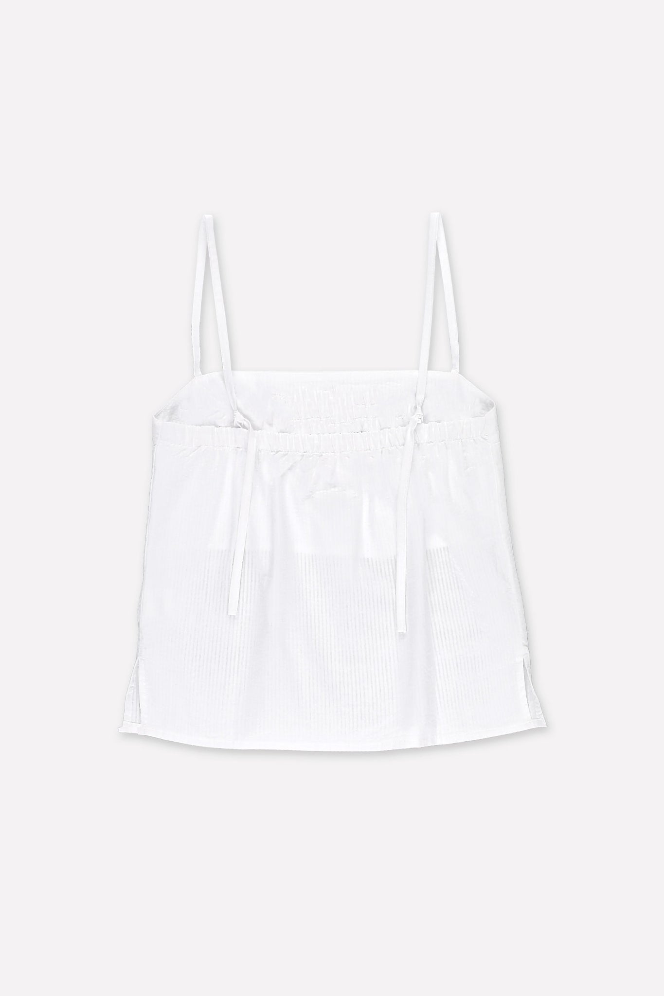 L.1142 - SEERSUCKER STRAP TOP - White