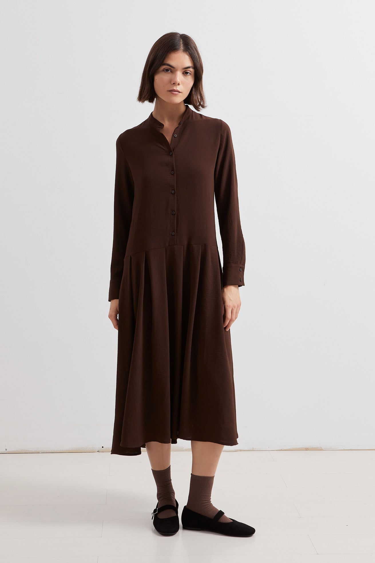 L.1211 - MOTION SHIRT DRESS - Brown