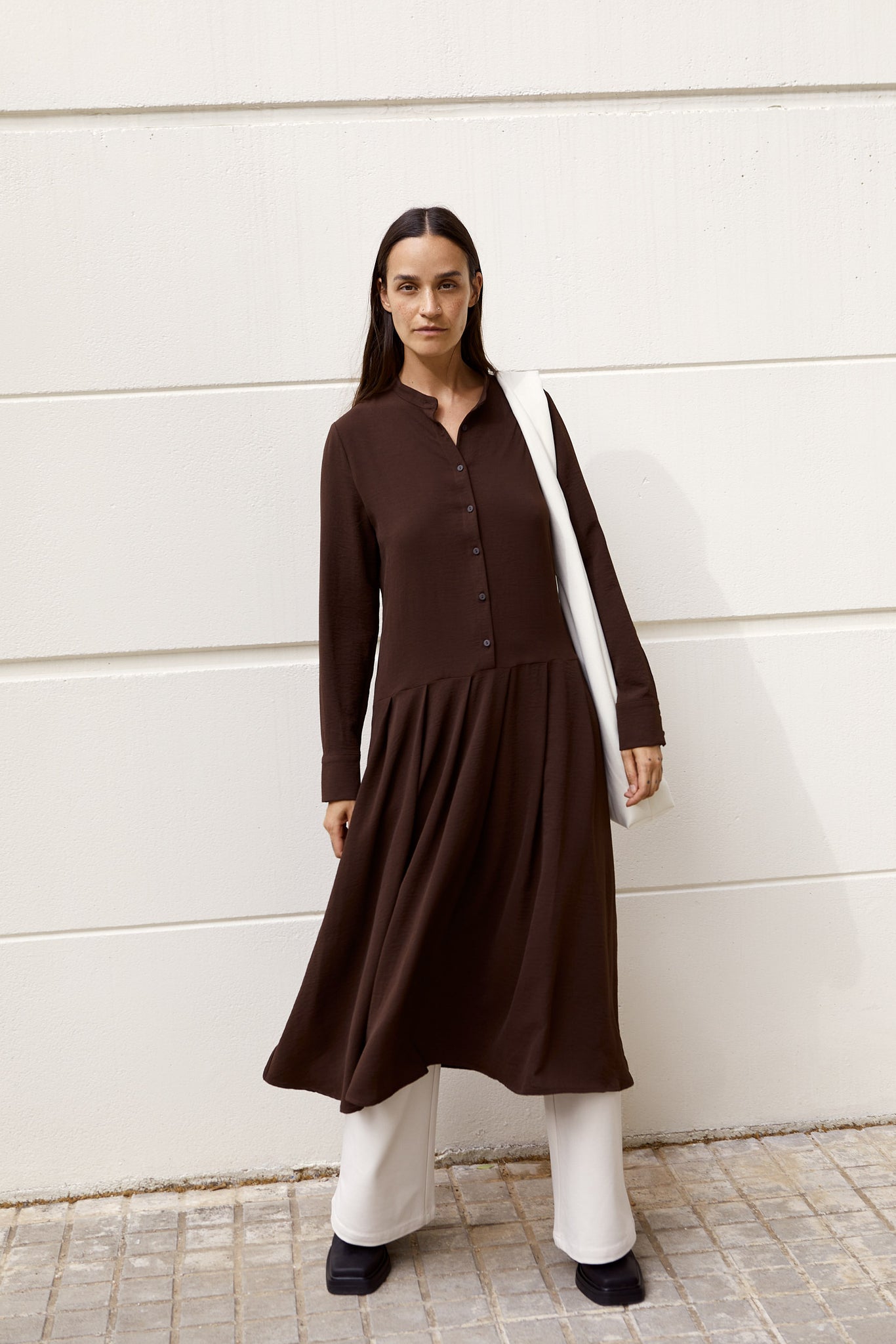 L.1211 - MOTION SHIRT DRESS - Brown