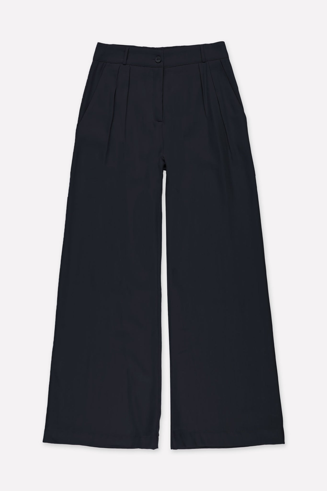 L.1222 - MATT PLEAT PANT - Black