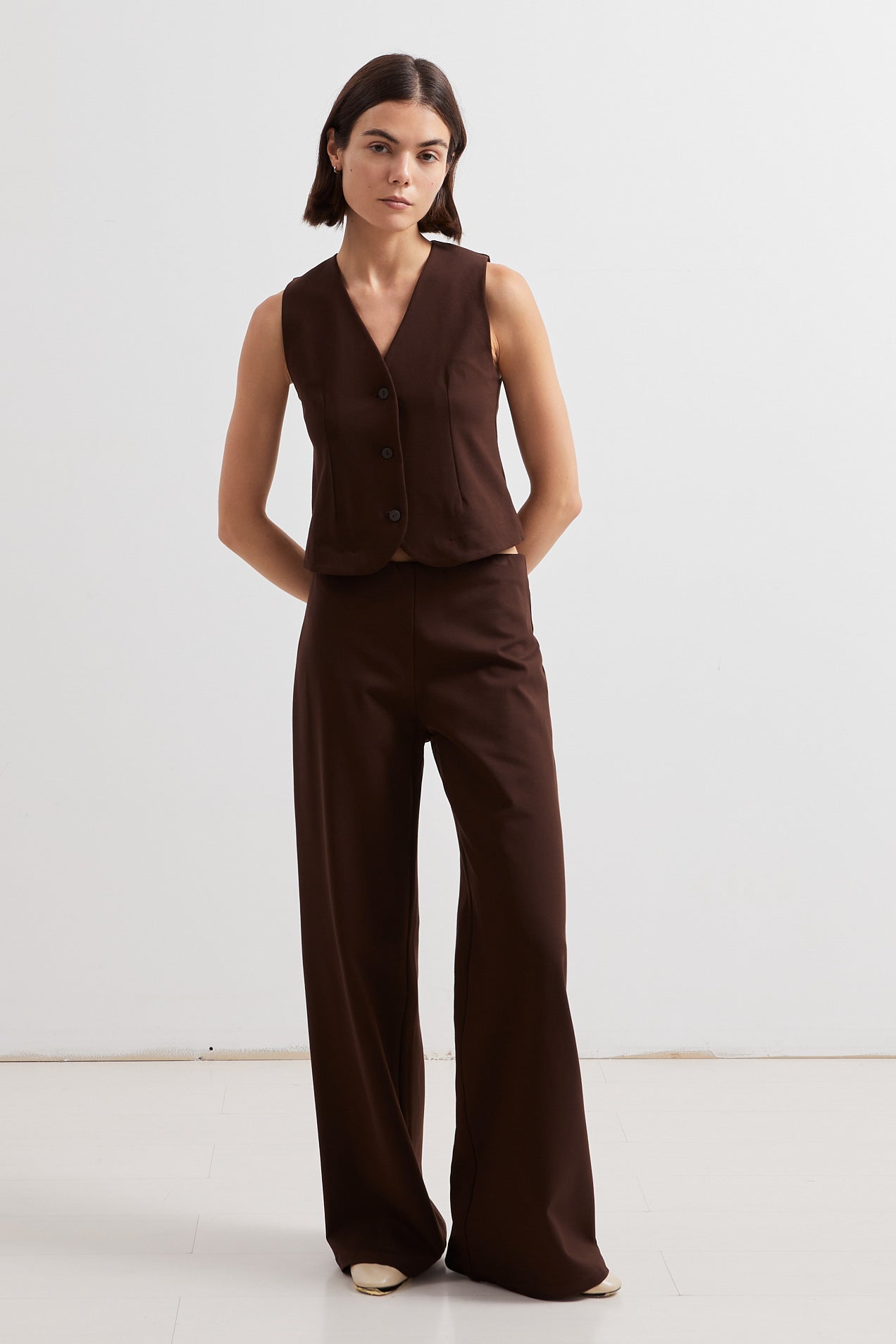 L.1231 - STRETCH PANT - Choco