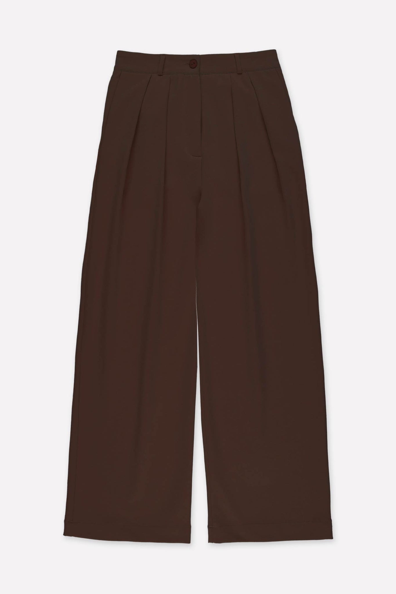 L.1233 - STRETCH PLEAT PANT - Choco