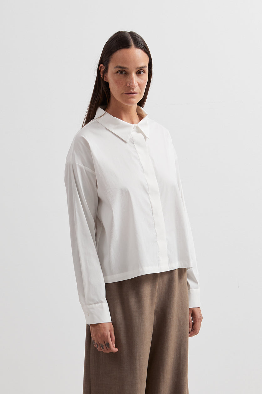 L.1241 - POPLIN BOXY SHIRT - White