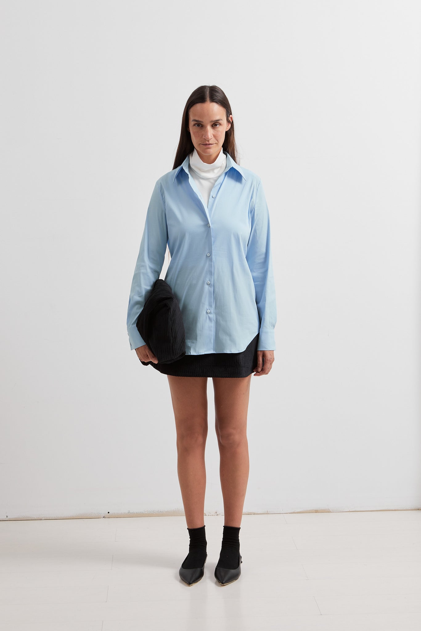 L.1242 - POPLIN SILHOUETTE SHIRT - Light Blue