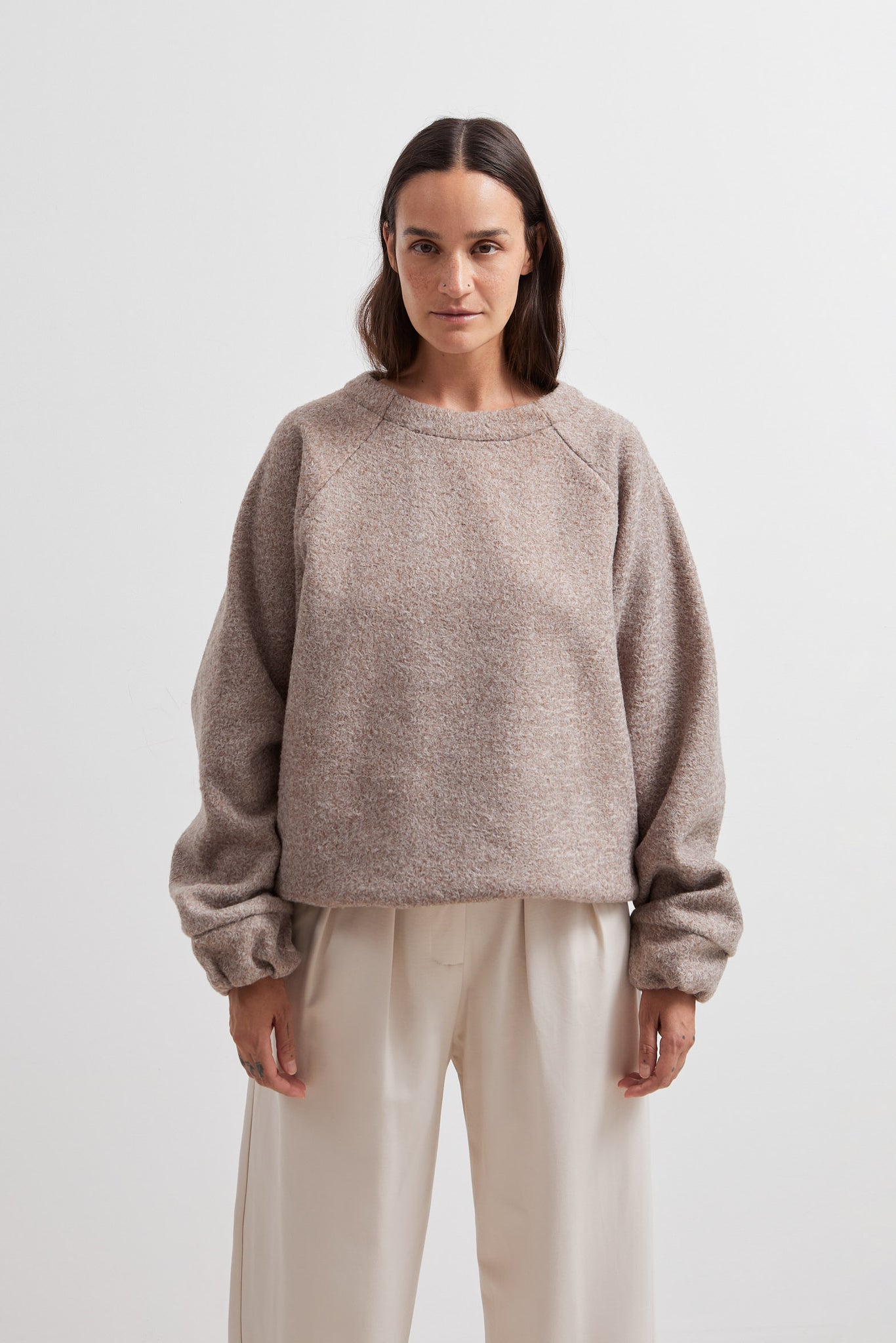 L.1282- BUCLE OVERSIZE JUMPER - Light Brown