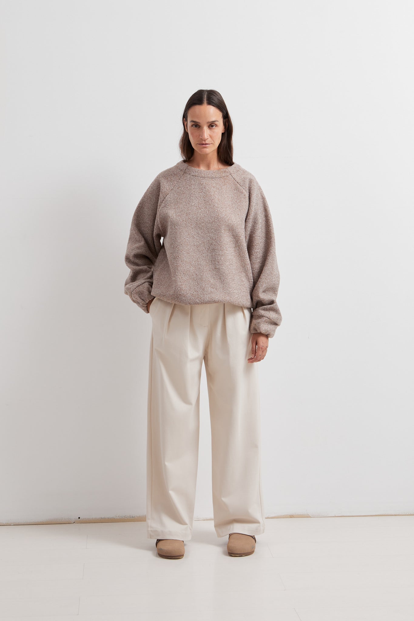 L.1282- BUCLE OVERSIZE JUMPER - Light Brown