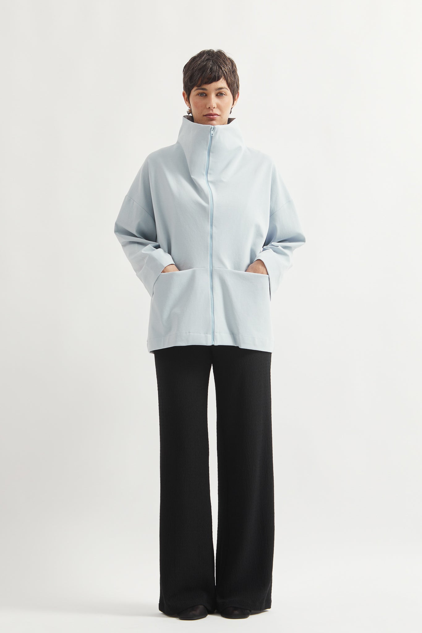 L.13012 - STRETCH MINIMAL JACKET - Baby Blue