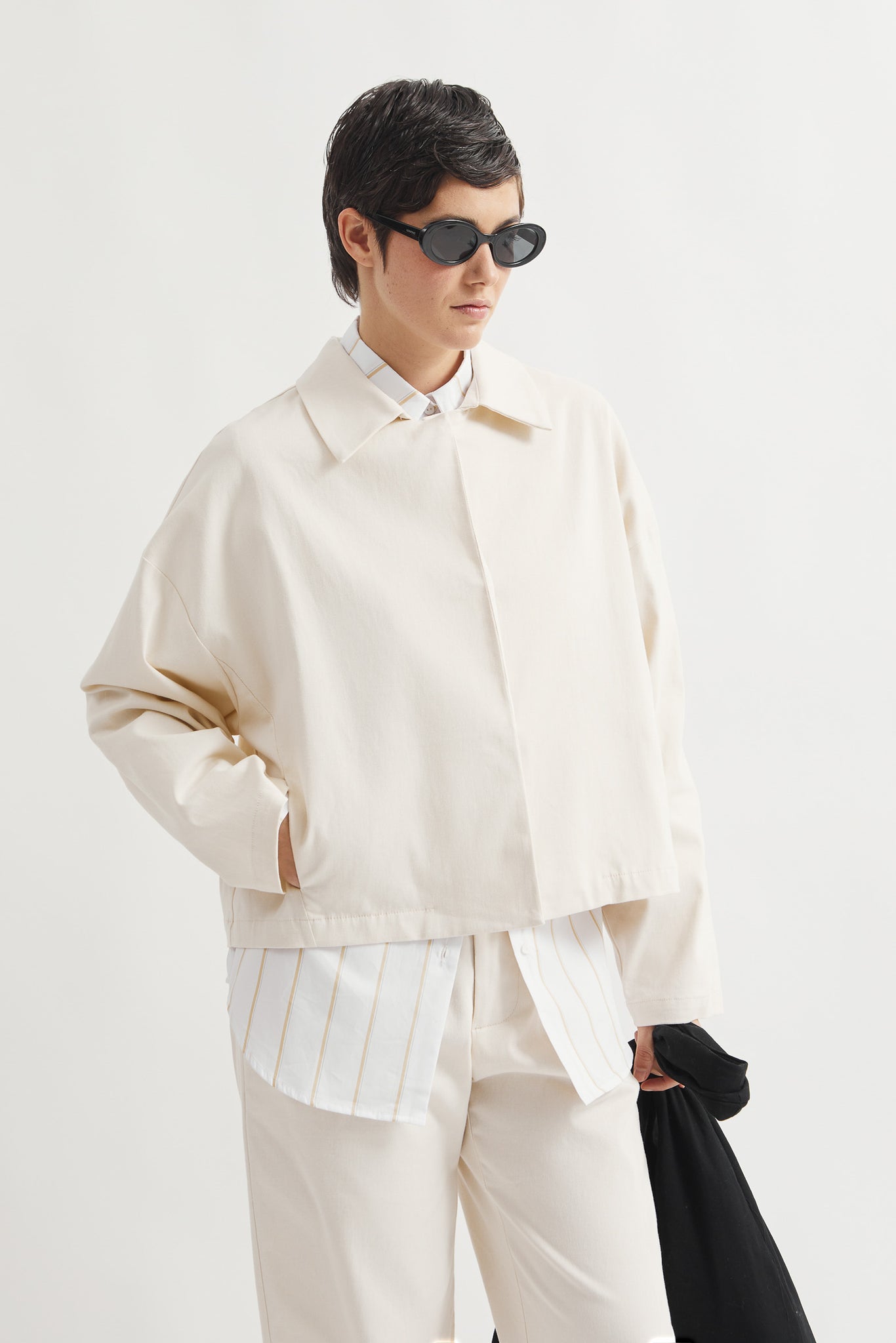 L.13041 - WORK OVAL JACKET - Ecru