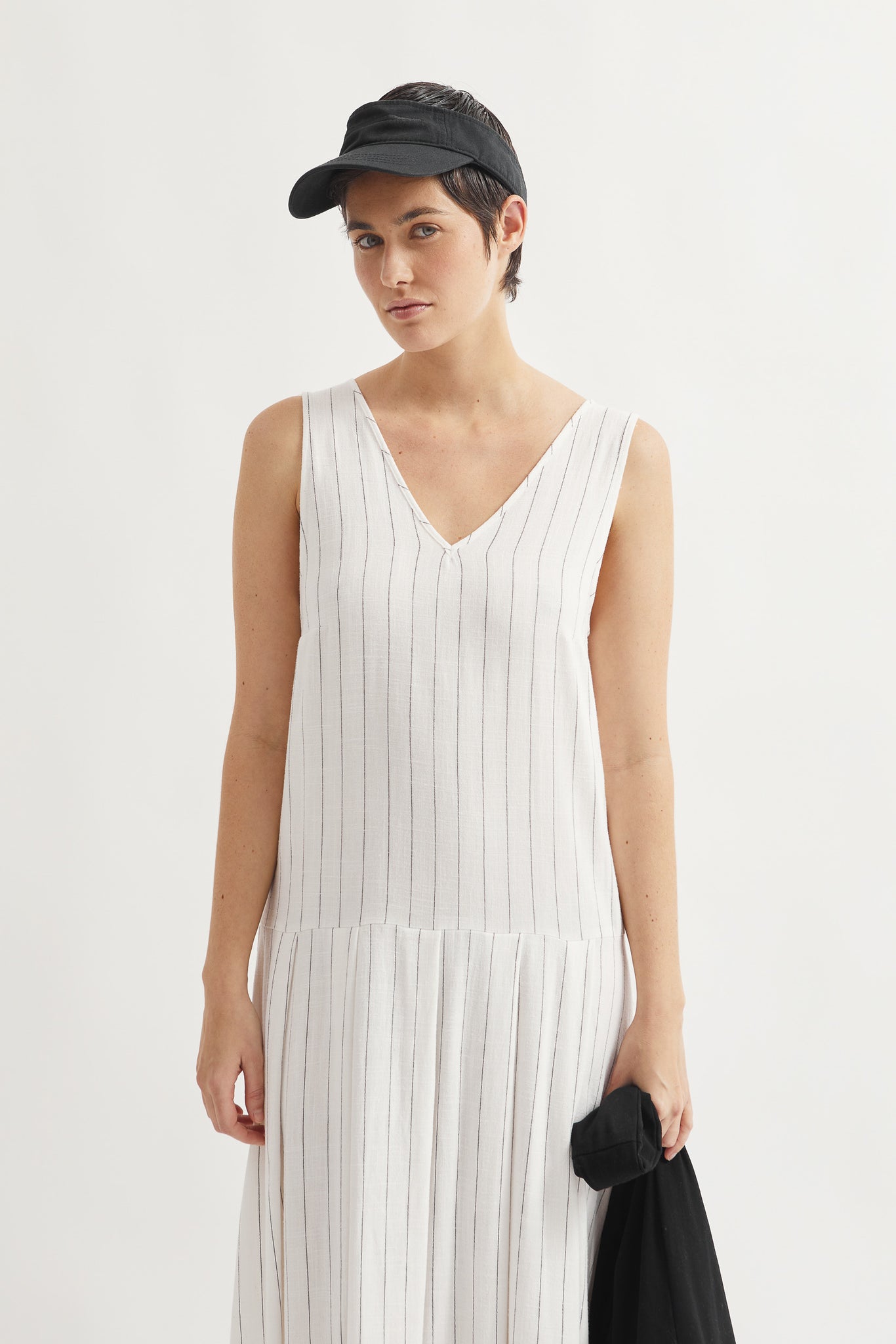 L.13095 - EFFORT DRESS - Black & White Stripes