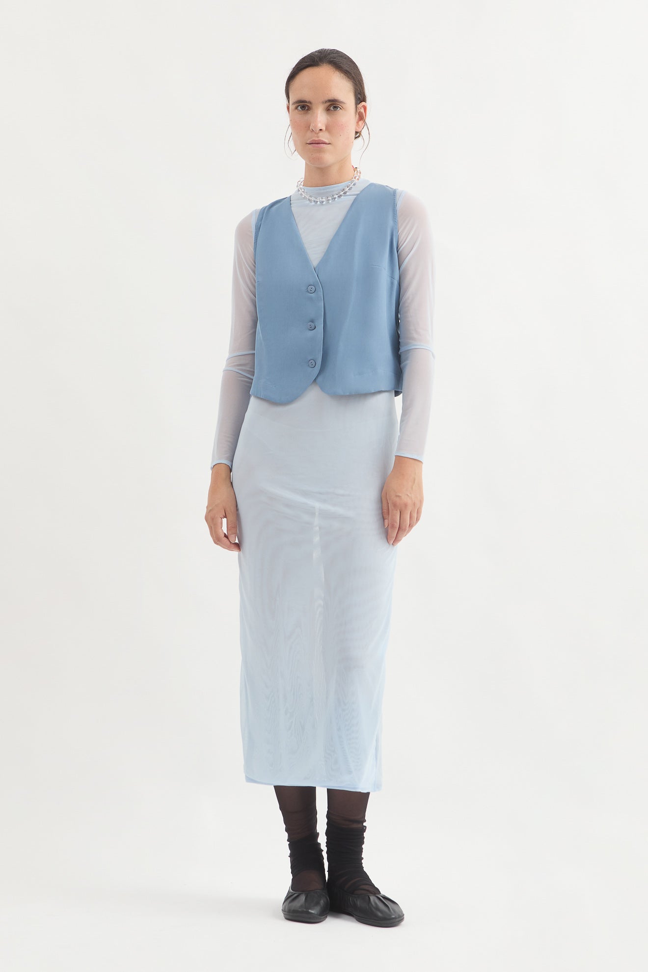 L.14004 - MESH DRESS - Blue