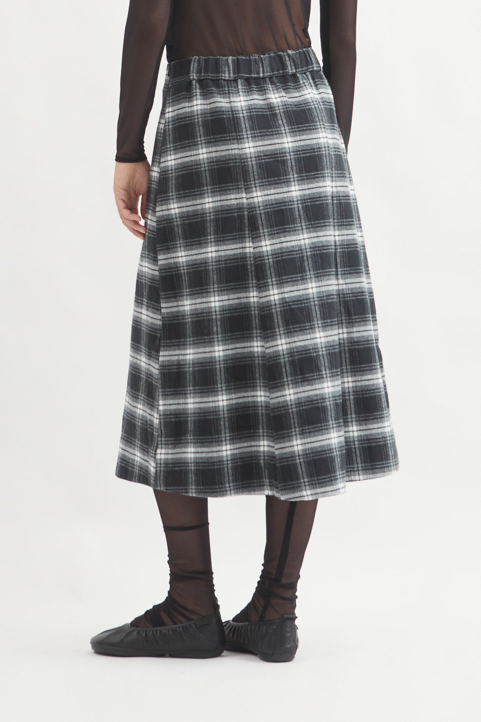 L.14011 - LYOCELL SKIRT - Plaid Grey