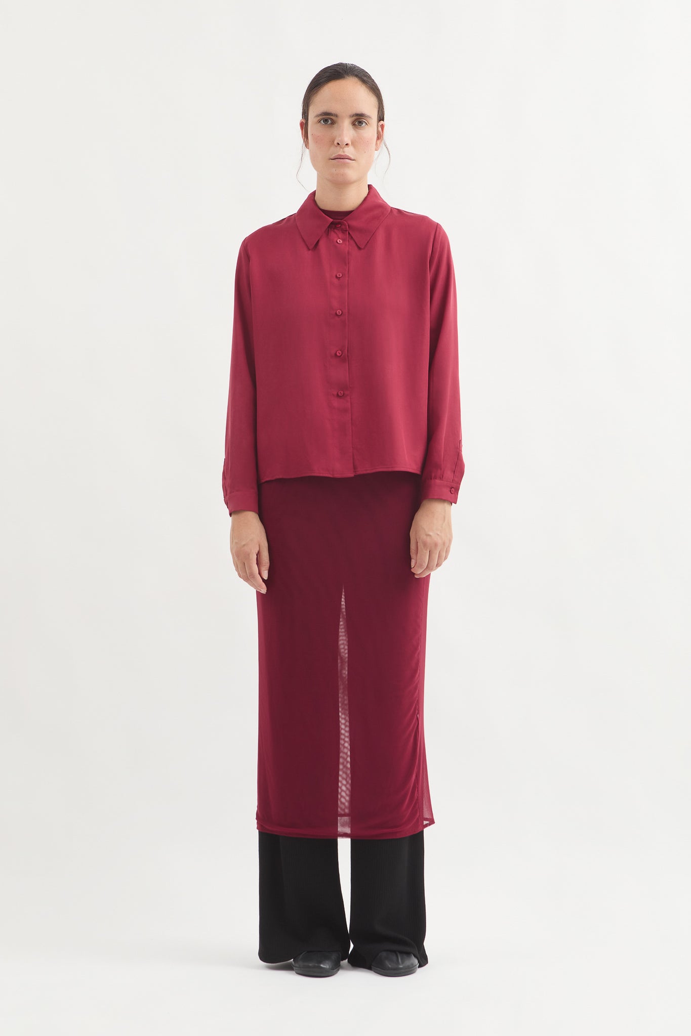 L.14012 - LYOCELL SHIRT - Wine