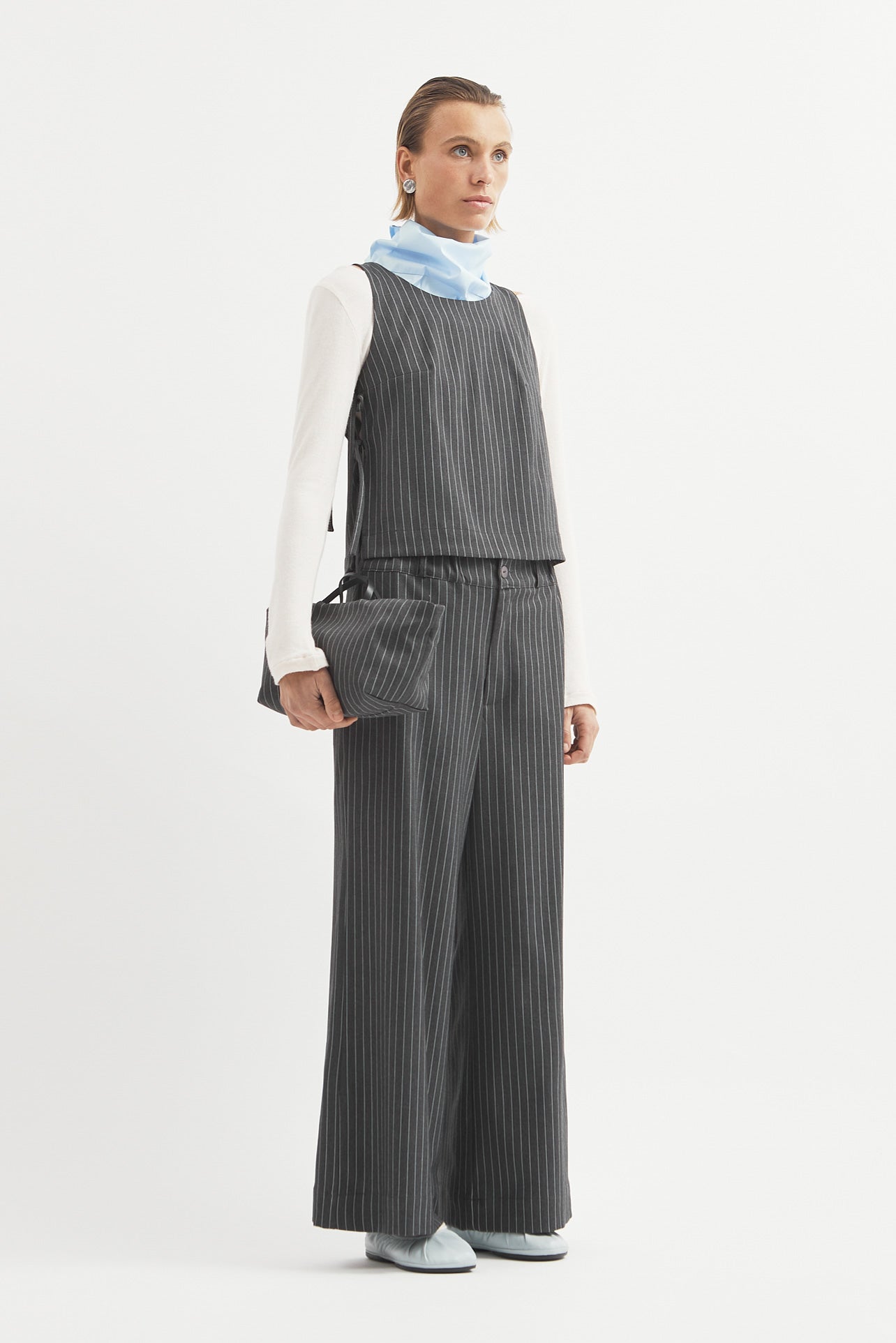 L.14051 - PINSTRIPE PANT - Grey Stripe