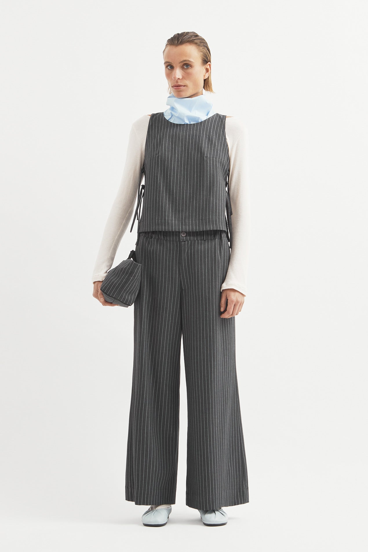 L.14051 - PINSTRIPE PANT - Grey Stripe