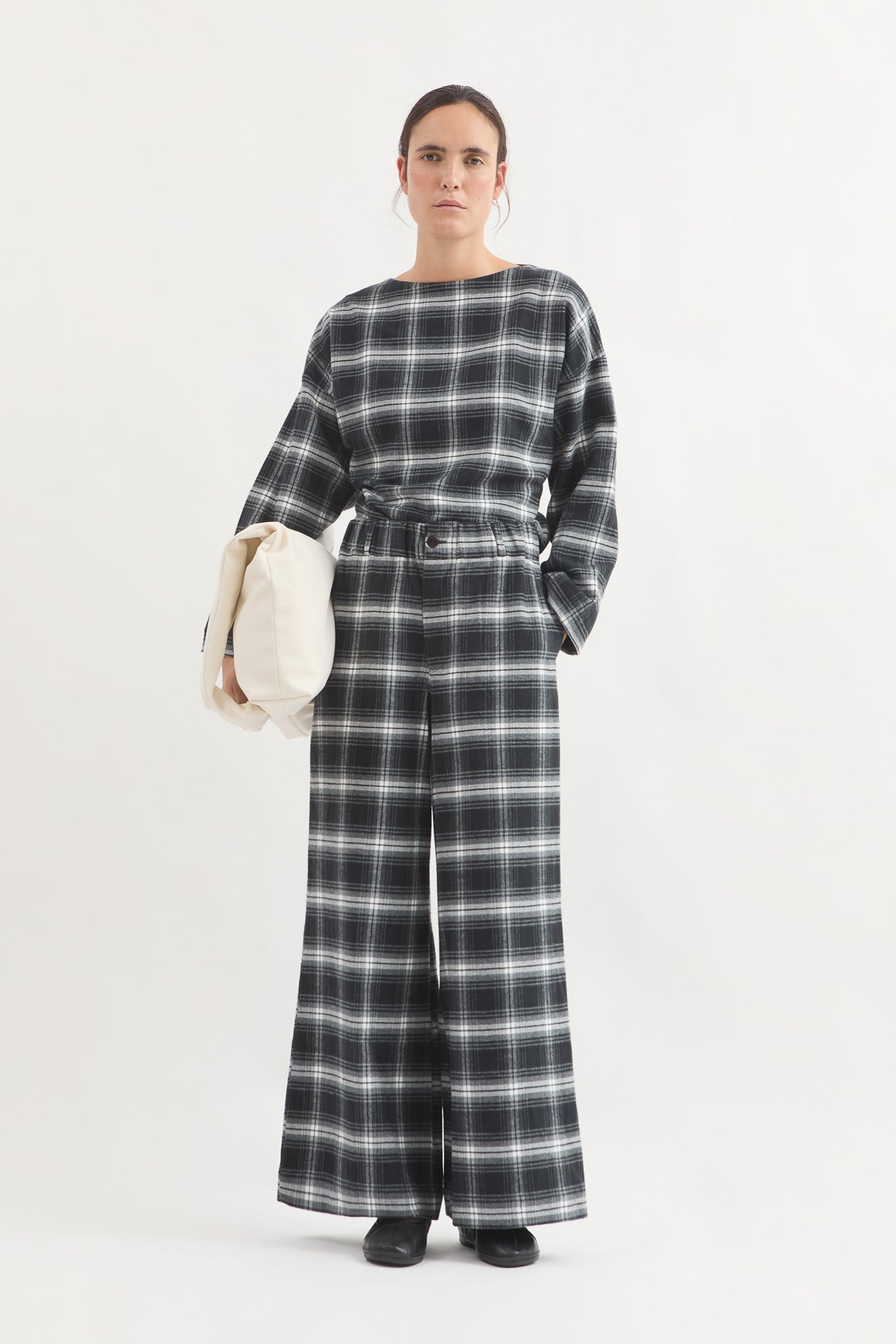 L.14051 - PINSTRIPE PANT - Plaid Grey
