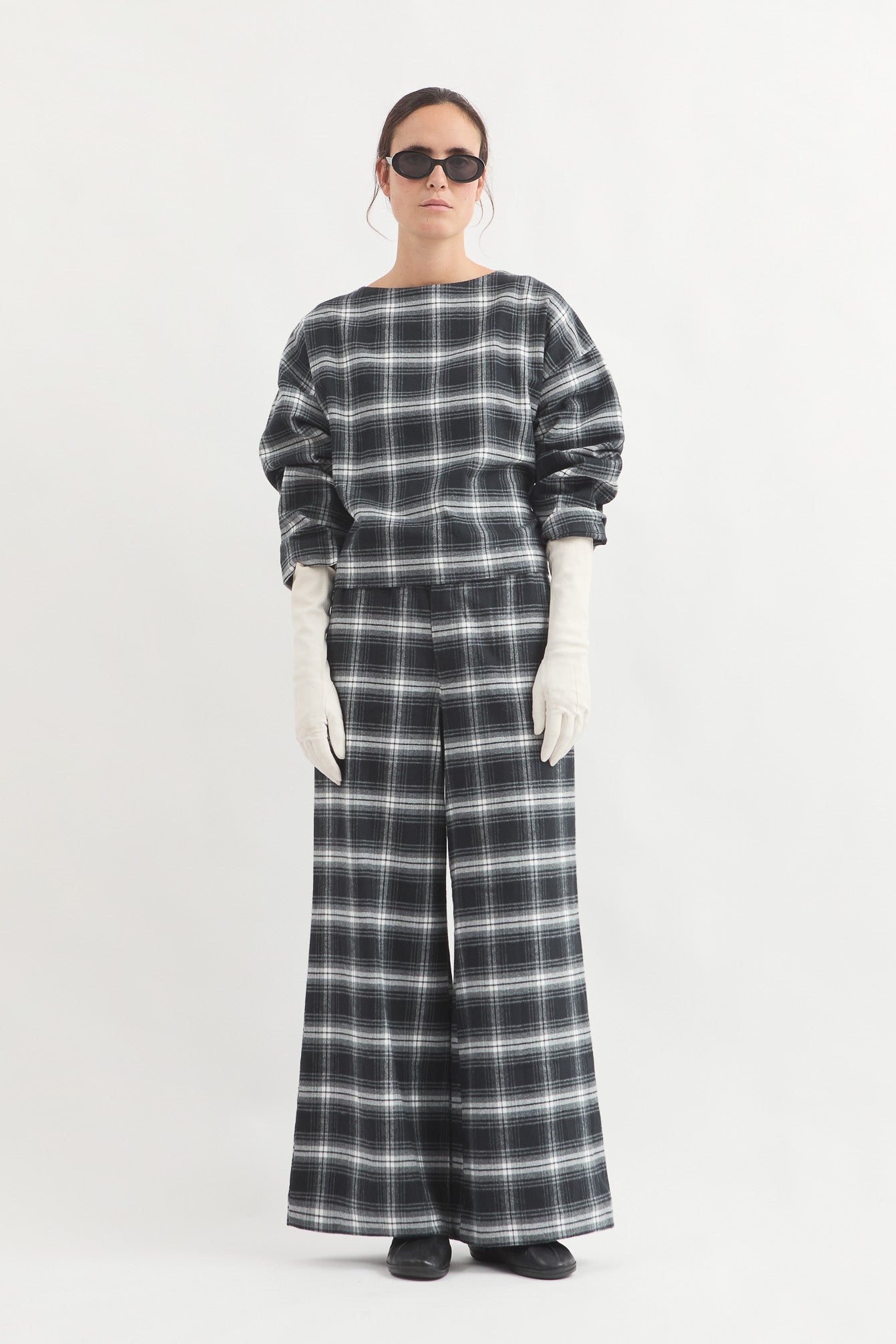 L.14051 - PINSTRIPE PANT - Plaid Grey