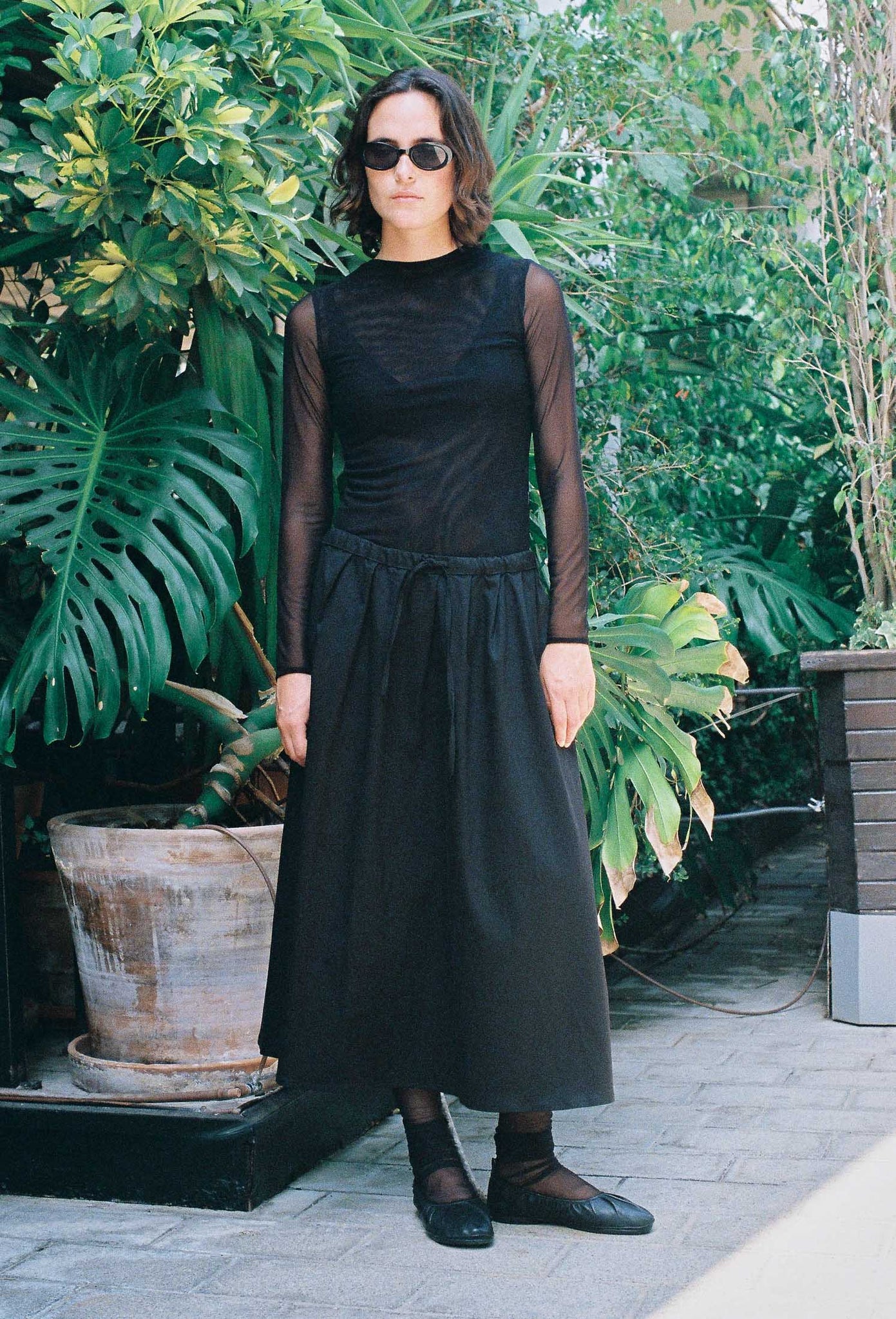 L.14053 - PINSTRIPE SKIRT - Black