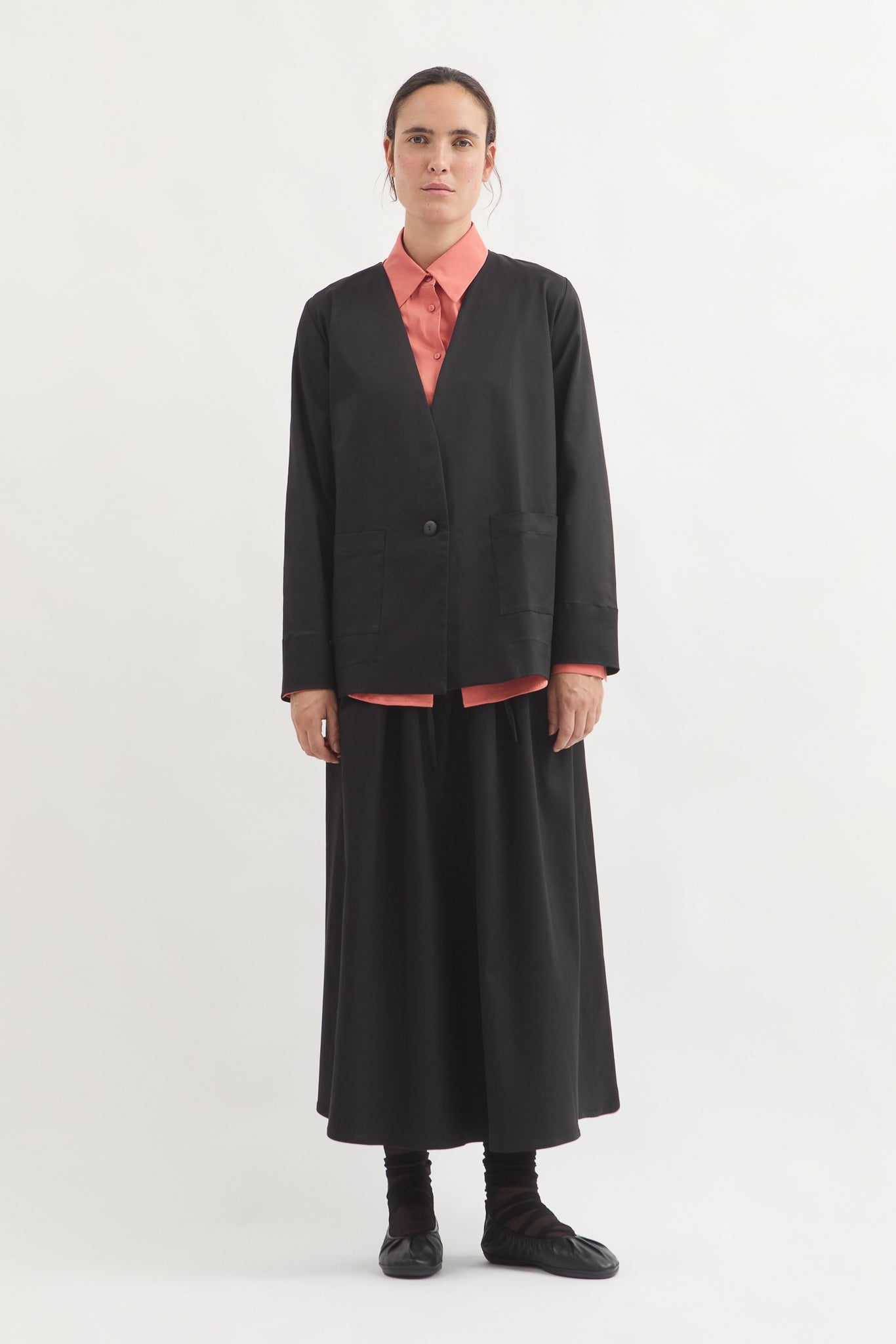 L.14053 - PINSTRIPE SKIRT - Black