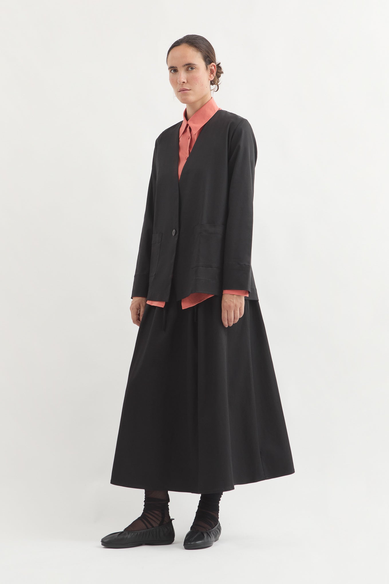 L.14053 - PINSTRIPE SKIRT - Black