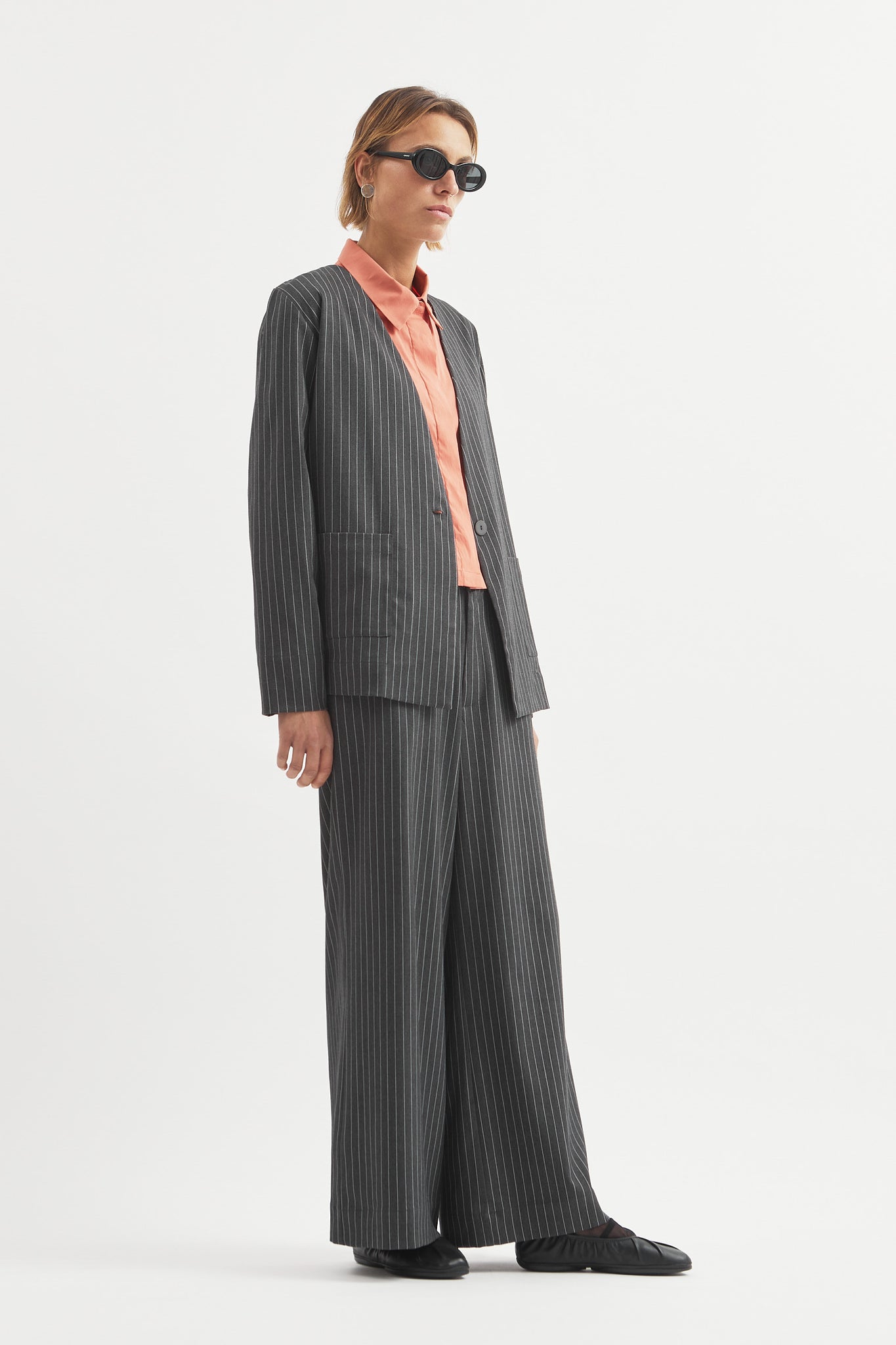 L.14054 - PINSTRIPE BLAZER - Grey Stripe