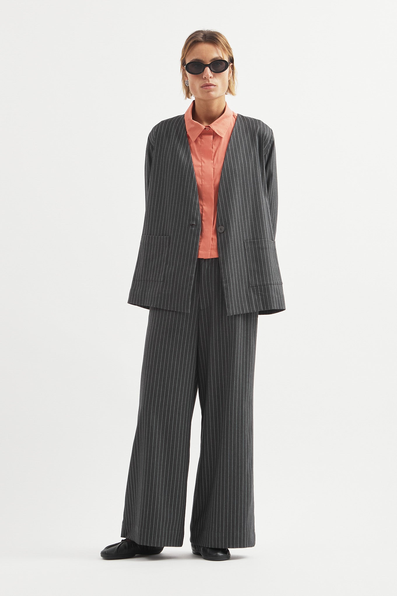 L.14054 - PINSTRIPE BLAZER - Grey Stripe