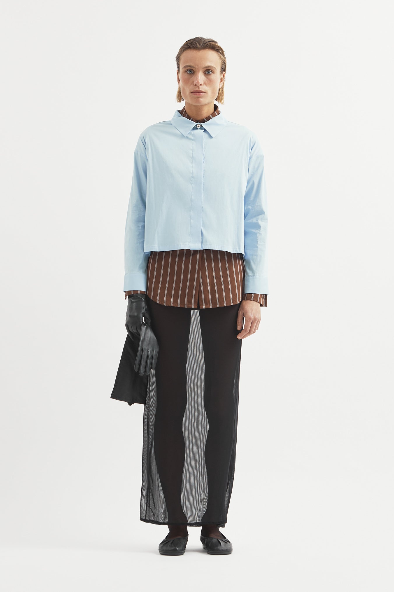 L.14061 - POPLIN BOXY SHIRT - Light Blue
