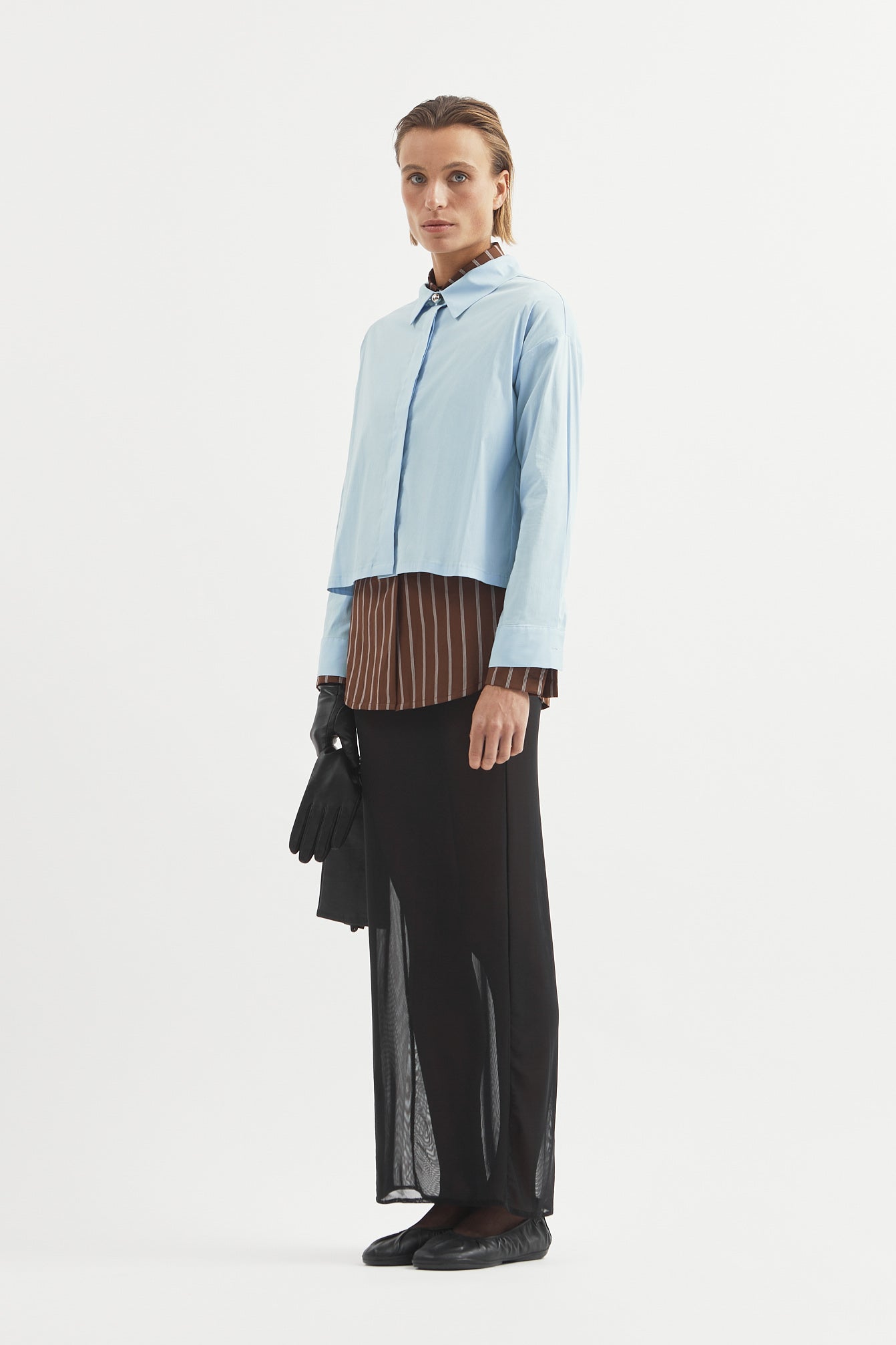L.14061 - POPLIN BOXY SHIRT - Light Blue