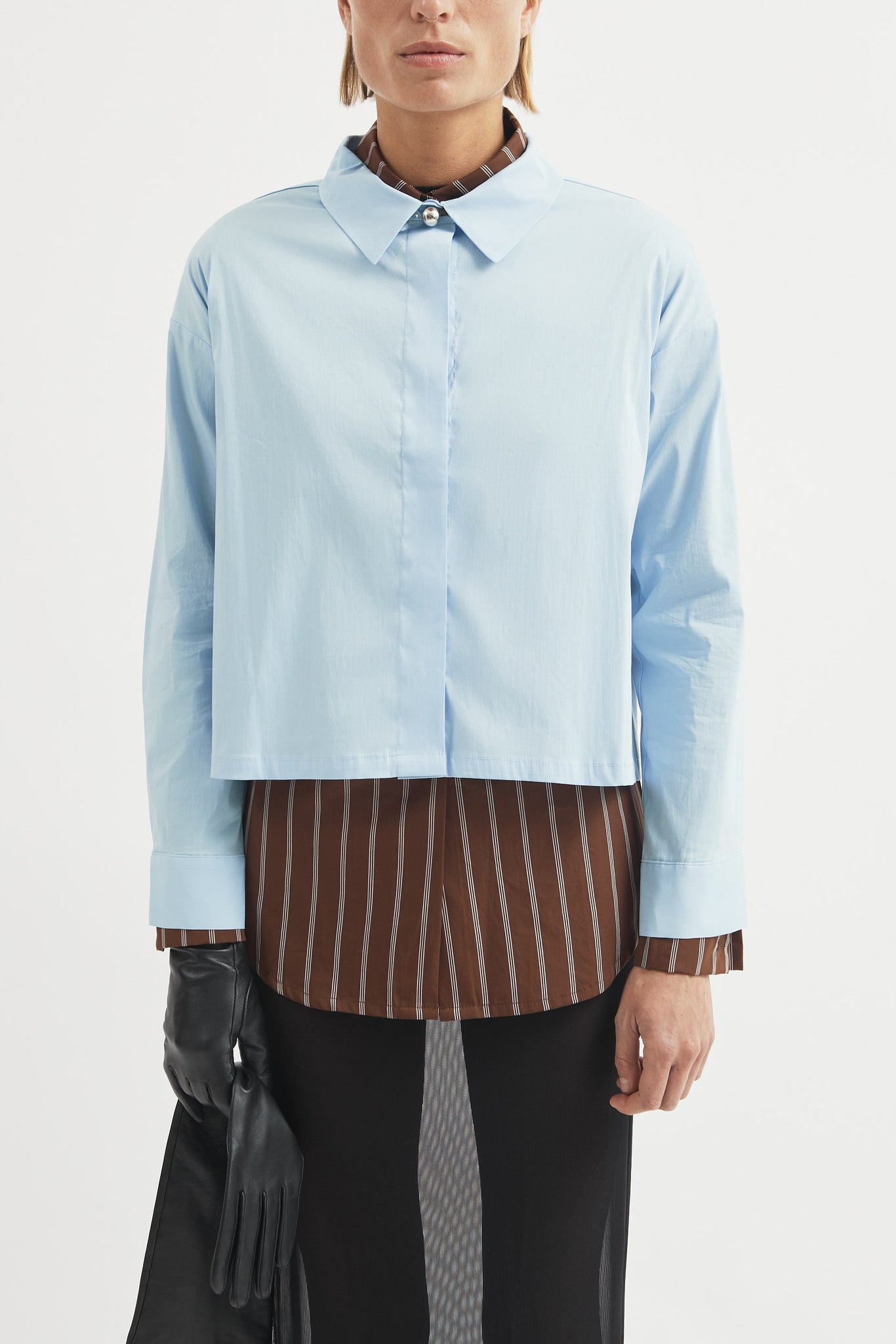 L.14061 - POPLIN BOXY SHIRT - Light Blue