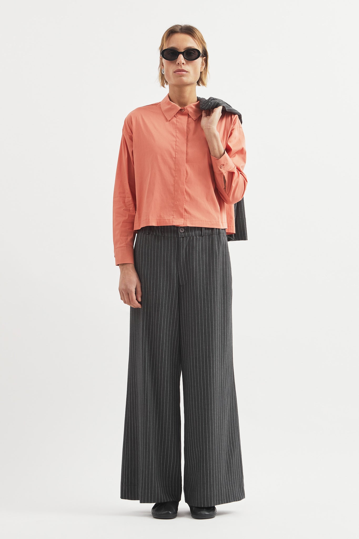 L.14061 - POPLIN BOXY SHIRT - Mandarina