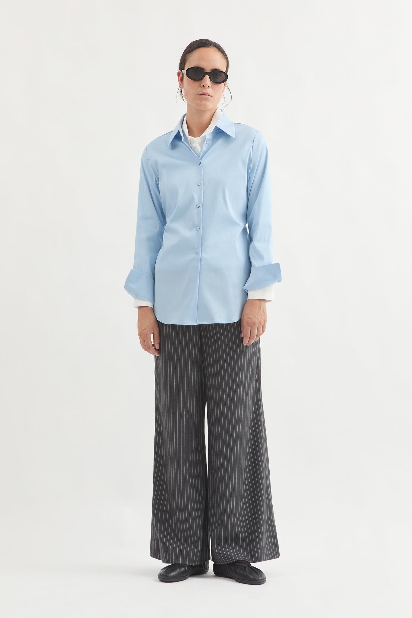 L.14062 - POPLIN SILHOUETTE SHIRT - Light Blue