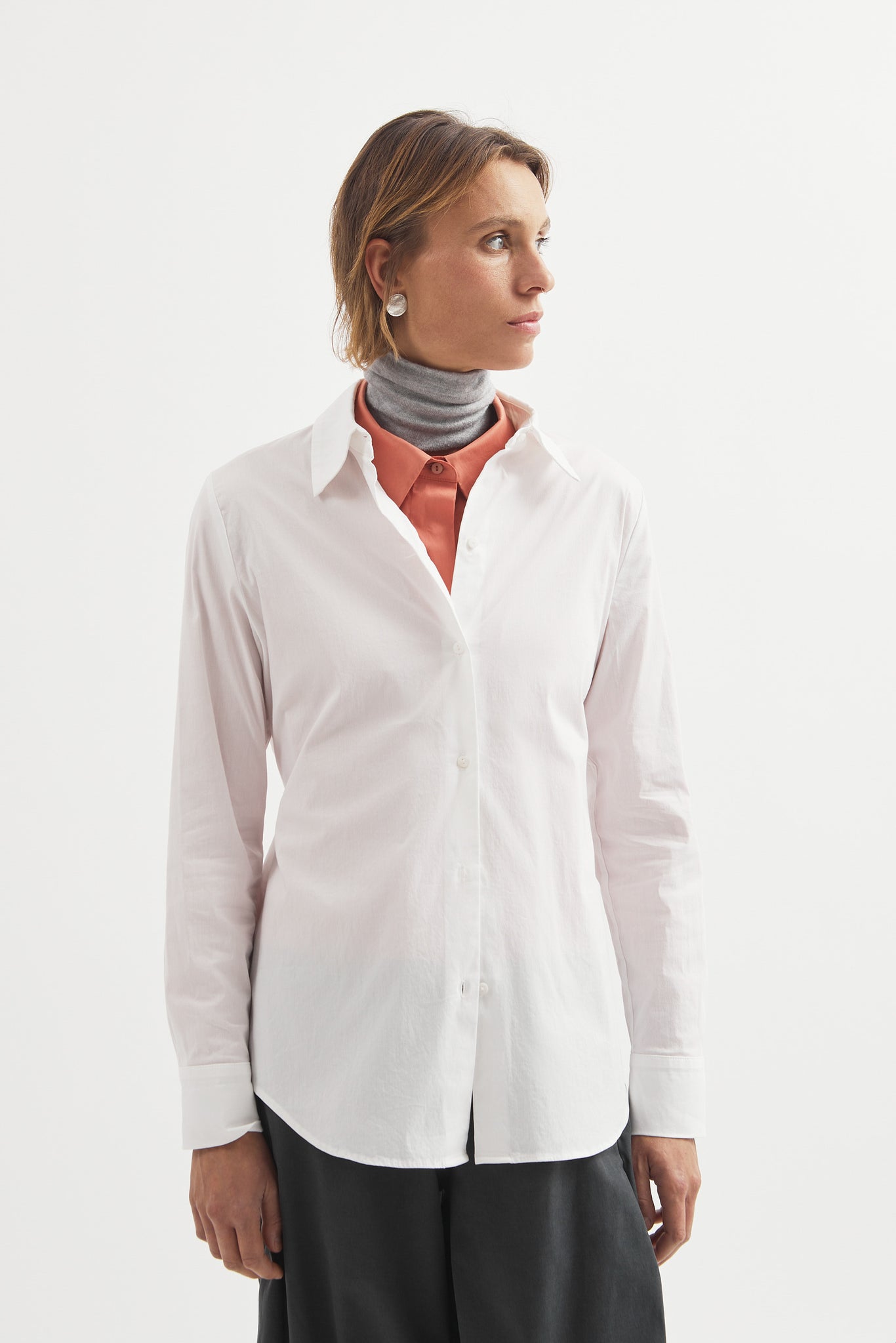 L.14062 - POPLIN SILHOUETTE SHIRT - White