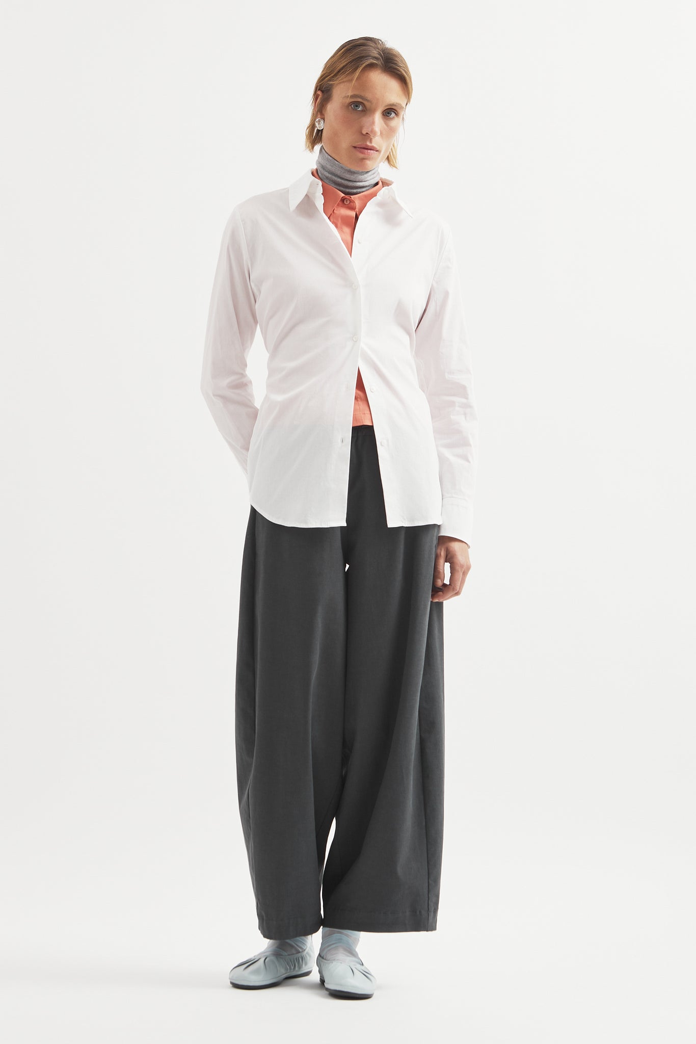 L.14062 - POPLIN SILHOUETTE SHIRT - White